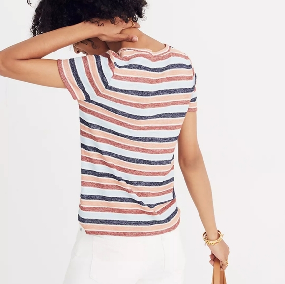 Alto Scoop Tee in Colborne Stripe - Picture 2 of 14